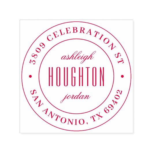 Klassische Round-Script-Namen-Rücksendeadresse Permastempel (Design)
