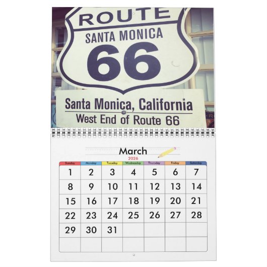 Klassische Route 66 Kalender 2018 (Mär 2026)