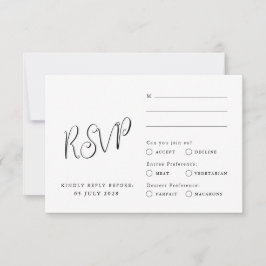 Klassische Rsvp-Karte, elegant, minimalistisch RSVP Karte