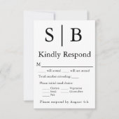 Klassische RSVP-Karte für Schwarze Mahlzeiten RSVP Karte (Vorderseite)