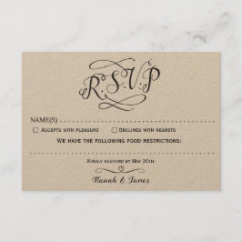 KLASSISCHE RSVP-KARTE - KRAFT-PAPIER RSVP KARTE