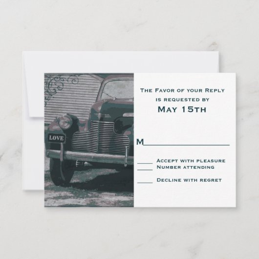 Klassische RSVP-Karten für alte Zeiten RSVP Karte (Vorderseite)