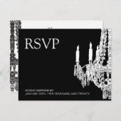Klassische RSVP-Karten in Schwarz und Weiß RSVP Karte (Vorne/Hinten)