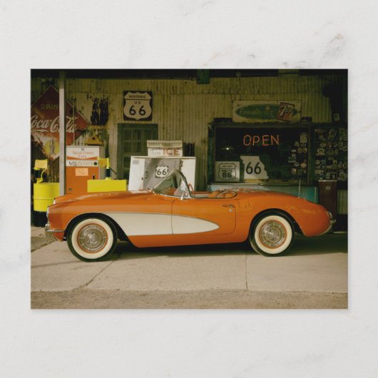 Klassische RT 66-Gasstation Postkarte (Vorderseite)