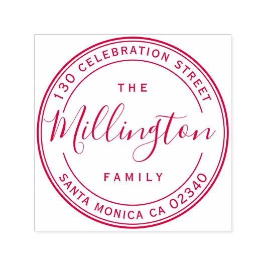 Klassische Rücksendeadresse für den Familiennamen  Permastempel (Design)