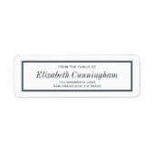 Klassische Rücksendeadresse für einfache Typografi (Vorne)