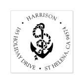 Klassische Rücksendeadresse für Nautik und Anker Permastempel (Design)