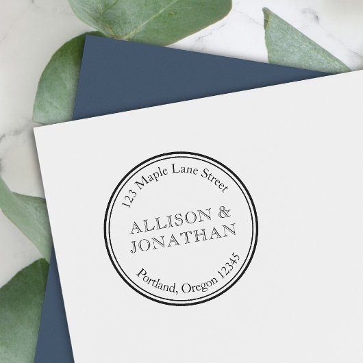 Klassische Rücksendeadresse für runder Grenzübertr Permastempel