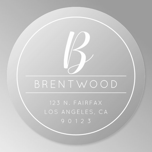 Klassische Rücksendeadresse und Monogramm | Gradie Runder Aufkleber