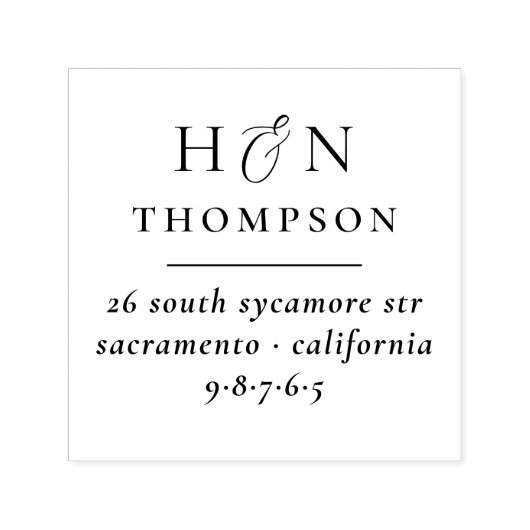 Klassische Rücksendeadresse von Hochzeitnamen und Permastempel (Design)