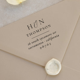 Klassische Rücksendeadresse von Hochzeitnamen und Permastempel