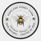 Klassische Runde Aufkleber | Reiner Honig-Maßstab (Vorderseite)