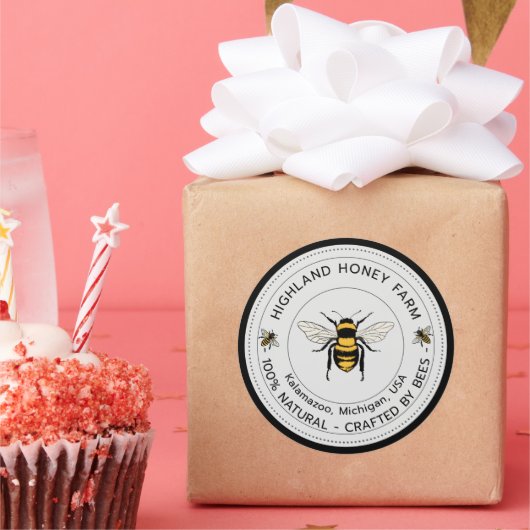 Klassische Runde Aufkleber | Reiner Honig-Maßstab (Party)