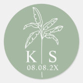 Klassische Runde mit benutzerdefinierten Monogram- Runder Aufkleber (Vorderseite)
