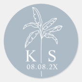 Klassische Runde mit benutzerdefinierten Monogram- Runder Aufkleber (Vorderseite)