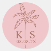 Klassische Runde mit benutzerdefinierten Monogram- Runder Aufkleber (Vorderseite)
