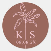 Klassische Runde mit benutzerdefinierten Monogram- Runder Aufkleber (Vorderseite)