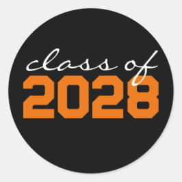 Klassische Rundkleber aus schwarzem und orangefarb Runder Aufkleber