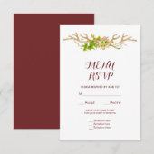 Klassische rustikale Antler & Wildblumen Menü-UAWG RSVP Karte (Vorne/Hinten)