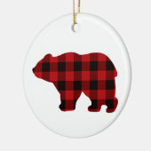 Klassische rustikale Bärengestaltung - rot-schwarz Keramik Ornament (Links)