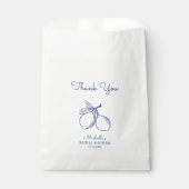 Klassische Rustikale Blaue Zitronen-Brautjungfer-A Geschenktütchen (Vorderseite)