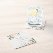 Klassische Rustikale Blush Greenery Blumenfest Hoc Rechteckiger Pappuntersetzer (Vor Ort)