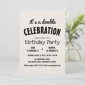 Klassische Rustikale Doppel-Geburtstagsparty Einladung (Stehend Vorderseite)