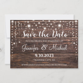 Klassische rustikale Save the Date-Karte - Stringl Date
