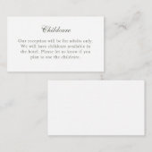 Klassische Sage Green No Children Insert Card (Vorne/Hinten)