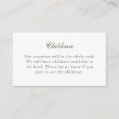 Klassische Sage Green No Children Insert Card (Vorderseite)