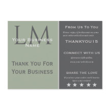 Klassische Sage-Grün-Geschäftsbranding Danke