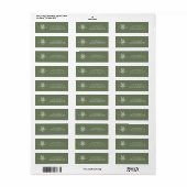 Klassische Sage-Grün-Monogramm-Rücksende-Adresse  (Vorne)