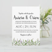 klassische Salbei-Hochzeit Einladung (Stehend Vorderseite)