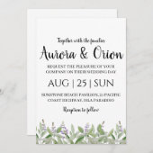 klassische Salbei-Hochzeit Einladung (Vorne/Hinten)