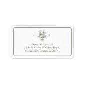 Klassische Salbeigrüne Monogramm-Adresse Adressaufkleber (Vorne)