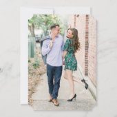 Klassische Salbeigrüne Monogramm-Foto-Hochzeit Save The Date (Rückseite)