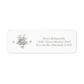 Klassische Salbeigrüne Monogramm-Rücksendeadresse  (Vorne)