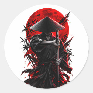 Klassische Samurai-Rundaufkleber Runder Aufkleber