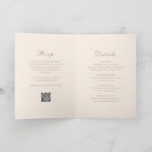 Klassische Sandy Neutral QR Code Elegante Hochzeit Einladung (Innenseite)