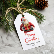 Klassische Santa-Claus-Schrift-Festtags-Geschenkan