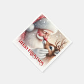 Klassische Santa-Rudolph-Weihnachtsfeier-Serviette Serviette (Ecke)