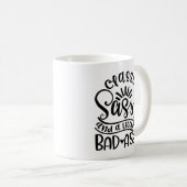 Klassische Sassy und eine kleine böse Assy Süd-Sas Kaffeetasse (VorderseiteRechts)
