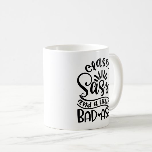 Klassische Sassy und eine kleine böse Assy Süd-Sas Kaffeetasse (VorderseiteRechts)