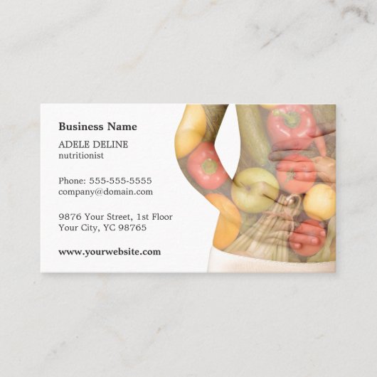 Klassische saubere Gemüse Körperernährer Visitenkarte (Vorderseite)