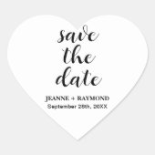 Klassische Sauberkeit Save the Date Hochzeitsankün Herz-Aufkleber (Vorderseite)