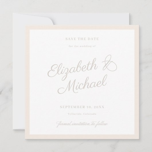 Klassische Save-the-Date-Flat-Karte mit fettem Rah Save The Date (Vorderseite)