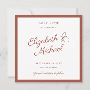 Klassische Save-the-Date-Flatkarte mit fettem Rahm Save The Date