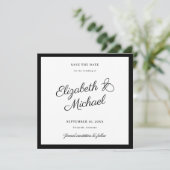 Klassische Save-the-Date-Flatkarte mit fettem Rahm Save The Date (Stehend Vorderseite)