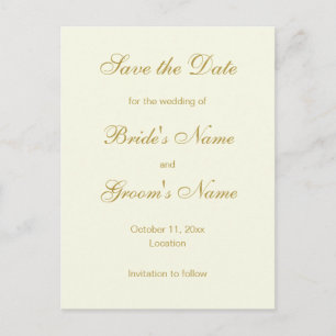 Klassische Save the Date Postkarten in Creme und G