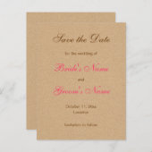 Klassische Save the Date Postkarten in rosa (Vorne/Hinten)